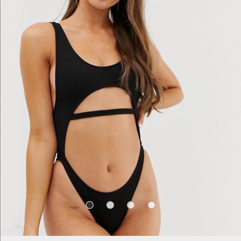 Motel cutout under bust swimsuit in black